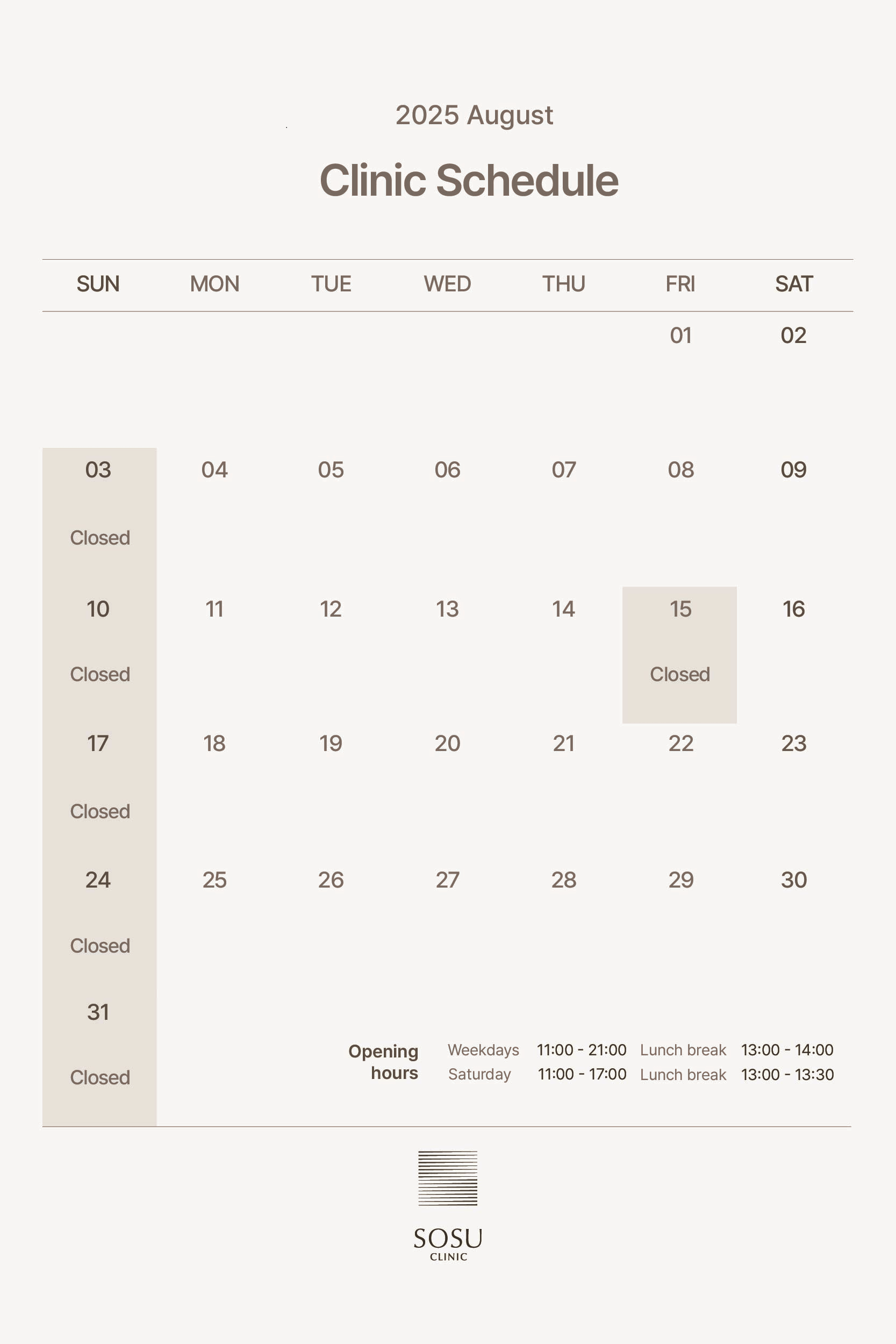 schedule